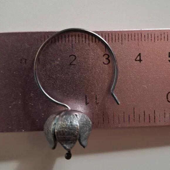 Silver Lily of The Valley Earring - Picture 5 of 6